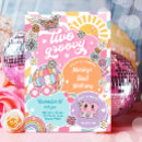Search for two groovy birthday invitations Retro 2nd birthday