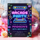 Search for retro game invitations Neon arcade party