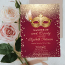 Search for red masquerade party invitations Modern