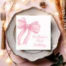 Search for bow napkins Pink bow birthday