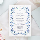 Search for something blue wedding invitations Blue and white