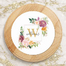 Search for floral monogram round stickers Blush pink