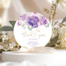 Search for purple floral thank you stickers Baby shower