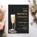 Search for wine birthday invitations Black and gold