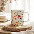 Search for red poppies mugs Watercolor