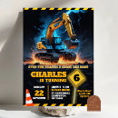 Search for excavator birthday invitations Boy