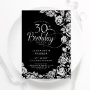 Search for black and silver birthday invitations Elegant