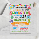 Search for little monster 1st birthday invitations Turning one