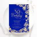 Search for royal blue 30th birthday invitations Elegant