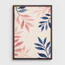 Search for leaves pattern posters Blue