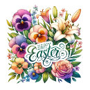 Search for happy easter greeting stickers Floral