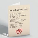 Search for sister poem cards Sisterly love