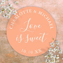 Search for peach wedding stickers Simple