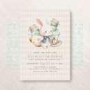 Search for wonderland 1st birthday invitations White rabbit