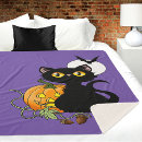 Search for halloween black cat blankets Jack o lantern