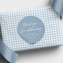 Search for baby shower blue stickers Gingham