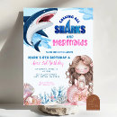 Search for shark or mermaid invitations For kids