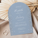 Search for dusty blue and silver wedding invitations Elegant