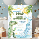 Search for dino pool party invitations Boy