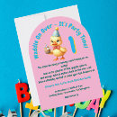Search for lucky one birthday invitations Whimsical cute adorable sweet