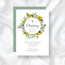 Search for sunflowers christening invitations Elegant