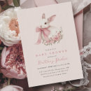Search for pink bunny baby shower invitations Whimsical