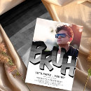 Search for black and white teen birthday invitations For him