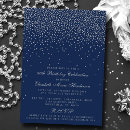 Search for navy blue silver birthday invitations Elegant