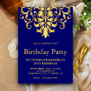 Search for royal blue damask invitations Vintage