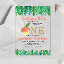 Search for peach and green birthday invitations Watercolor