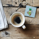 Search for four leaf clover square key rings Green