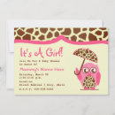 Search for pink owl baby shower invitations Umbrella