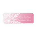 Search for pink snowflake return address labels Elegant