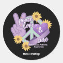 Search for peace love cure stickers Warrior