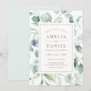 Search for eucalyptus and gold wedding invitations Geometric