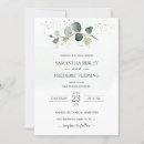 Search for eucalyptus and gold wedding invitations Modern