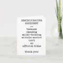 Search for admin assistant cards Administrative