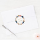 Search for rustic floral wedding stickers Navy blue