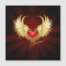 Search for winged hearts invitations Black