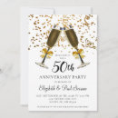Search for 50th anniversary invitations Gold glitter