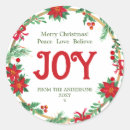 Search for poinsettia wreath stickers Green