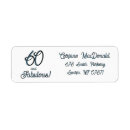 Search for 60th return address labels Elegant birthday party