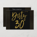 Search for dirty thirty gold birthday invitations Black