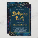 Search for night sky birthday invitations Blue