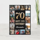 Search for elegant 70th birthday cards Black and gold