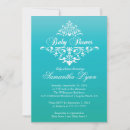 Search for turquoise baby shower invitations Damask