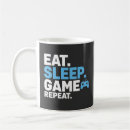 Search for eat sleep game repeat mugs Geek
