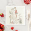 Search for vintage wedding napkins Bride and groom