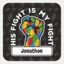 Search for autism awareness square stickers Spectrum