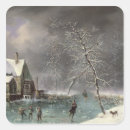 Search for winter scene square stickers 19th